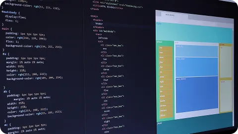 コードエディタとWebレイアウトのイメージ